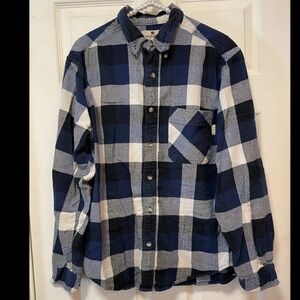Woolrich Long Sleeve Button Down Flannel Shirt Blue Buffalo Plaid Men's Size M